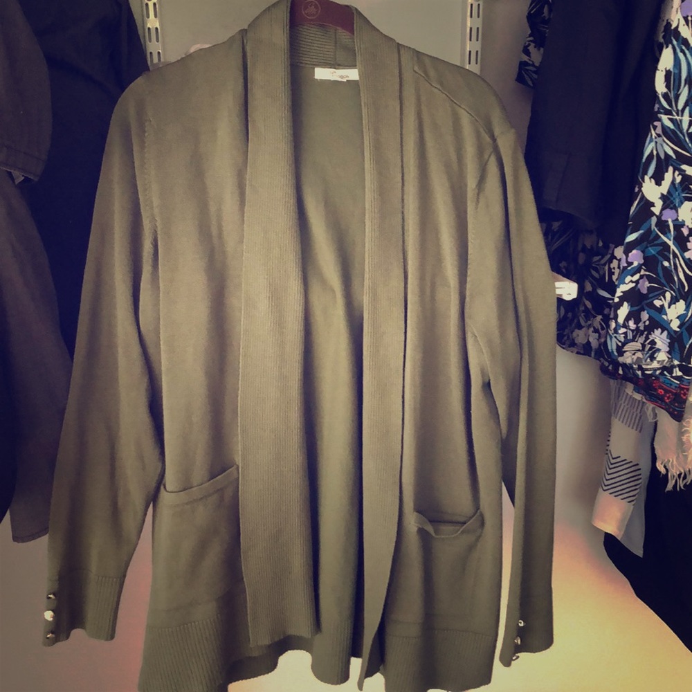 Green sweater coat women’s 1X